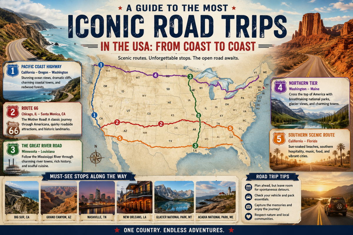 America’s Most Iconic Road Trips Coast to Coast